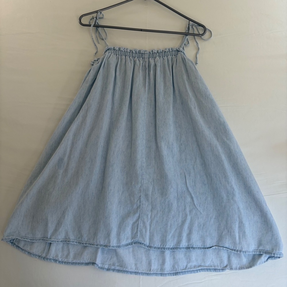 Show Me Your Mumu Angel Mini Dress Light Chambray Blue Linen Tencel Small - Picture 3 of 10